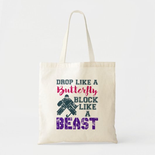 Field Hockey Goalie Block als een beest Tote Bag (Voorkant)