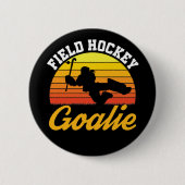 Field Hockey Goalie Goalkeeper Retro Ronde Button 5,7 Cm (Voorkant)