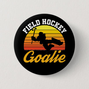 Field Hockey Goalie Goalkeeper Retro Ronde Button 5,7 Cm