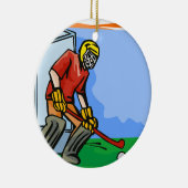 Field Hockey goalie Keramisch Ornament (Rechts)