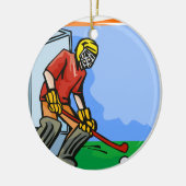 Field Hockey goalie Keramisch Ornament (Links)