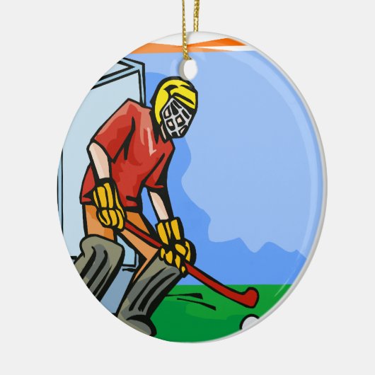 Field Hockey goalie Keramisch Ornament (Links)
