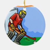 Field Hockey goalie Keramisch Ornament (Achterkant)