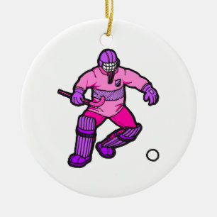 Field Hockey goalie Keramisch Ornament