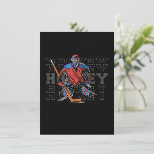 Field Hockey Goalie met Slogan - Ice Hockey Kaart (Staand voorkant)