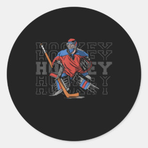 Field Hockey Goalie met Slogan - Ice Hockey Ronde Sticker
