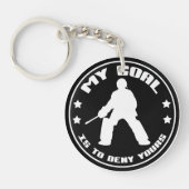 Field Hockey Goalie 'My Goal' Keyring Sleutelhanger (Voorkant)