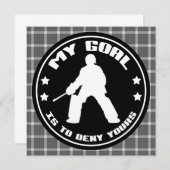Field Hockey Goalie Quote Custom Invitations Kaart (Voorkant / Achterkant)