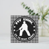 Field Hockey Goalie Quote Custom Invitations Kaart (Staand voorkant)