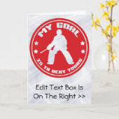 Field Hockey Goalie Quote Kaart (Gele Bloem)