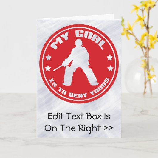 Field Hockey Goalie Quote Kaart (Gele Bloem)