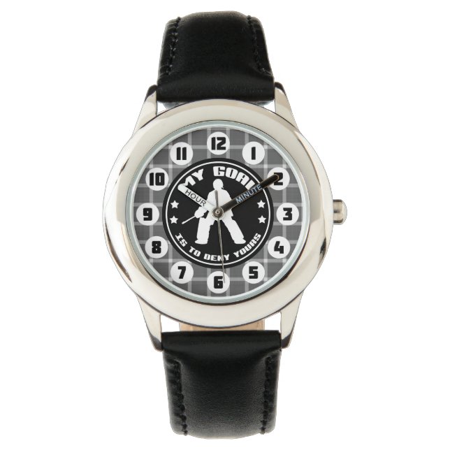 Field Hockey Goalie Quote Kinderen horloge (Voorkant)