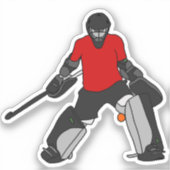 Field Hockey Goalie Sticker - Rood 2 (Voorkant)