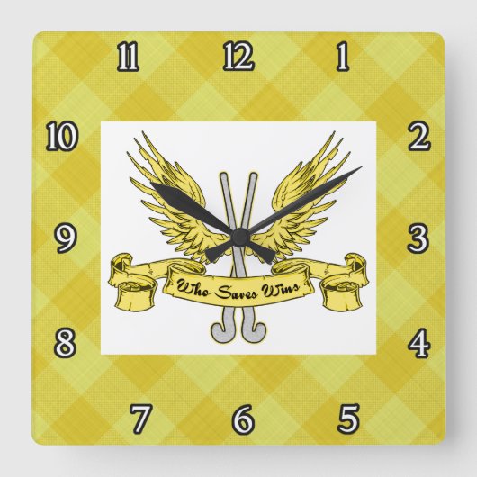 Field Hockey Goalie Vierkante Klok (Voorkant)