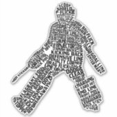 Field Hockey Goalie Word Art Sticker (Voorkant)