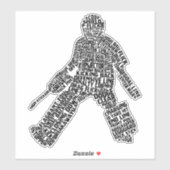 Field Hockey Goalie Word Art Sticker (Vel)