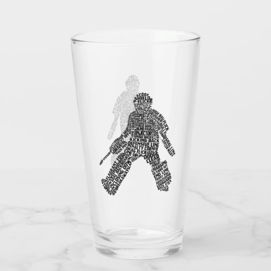 Field Hockey Goalkeeper Word Art Glas (Achterkant)
