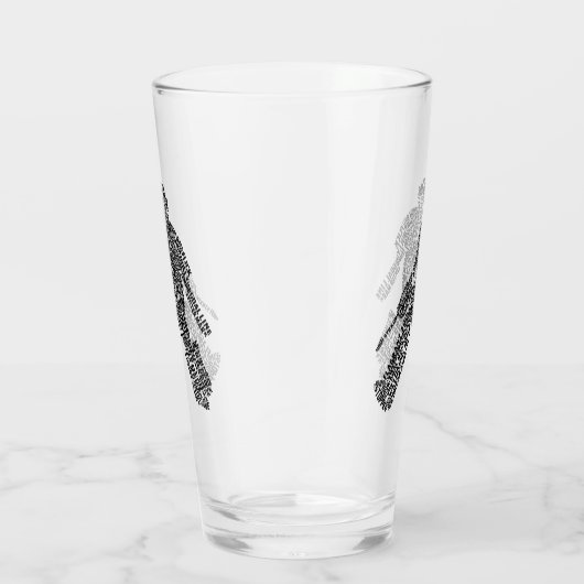 Field Hockey Goalkeeper Word Art Glas (Rechts)