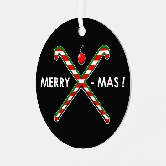 Field Hockey Holiday Cadeau Metalen Ornament (Voorkant links)