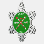 Field Hockey Holiday Cadeau Tin Sneeuwvlok Ornament (Rechts)