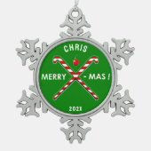 Field Hockey Holiday Cadeau Tin Sneeuwvlok Ornament (Voorkant)