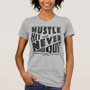 FIeld Hockey Hustle Hit Nooit stoppen, Terug afdru T-shirt