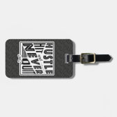 Field Hockey Hustlie Hit & Nooit stoppen met het L Bagagelabel (Voorkant horizontaal)