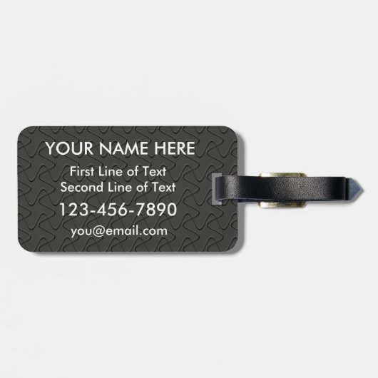 Field Hockey Hustlie Hit & Nooit stoppen met het L Bagagelabel (Achterkant horizontaal)