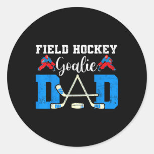 Field Hockey Keeper Papa T-shirts voor vrouwen man Ronde Sticker
