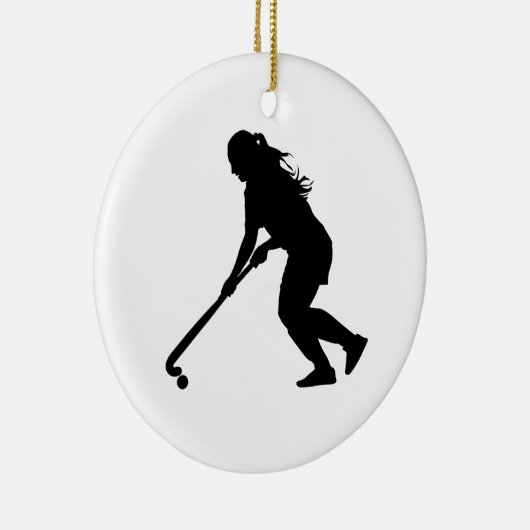 Field Hockey Keramisch Ornament (Rechts)