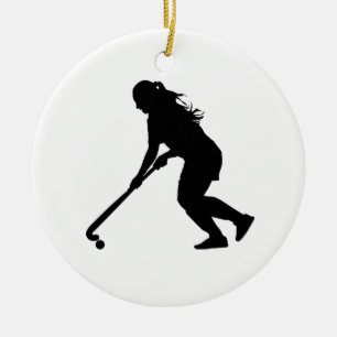 Field Hockey Keramisch Ornament