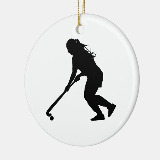 Field Hockey Keramisch Ornament (Links)