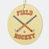 Field Hockey Keramisch Ornament (Links)