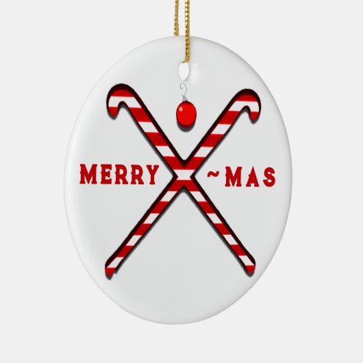 Field Hockey Kerst Keepsake Keramisch Ornament (Rechts)