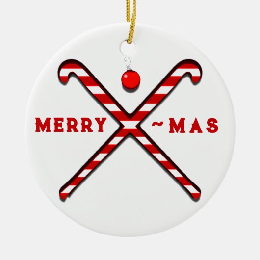 Field Hockey Kerst Keepsake Keramisch Ornament (Voorkant)