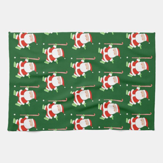 Field Hockey Kerst Keuken Handdoek (Horizontaal)