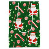 Field Hockey Kerst Vakantie Medium Gift Bag Medium Cadeauzakje (Achterkant)