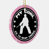 Field Hockey-kerstdecoratie, Hockey Goalie Keramisch Ornament (Rechts)