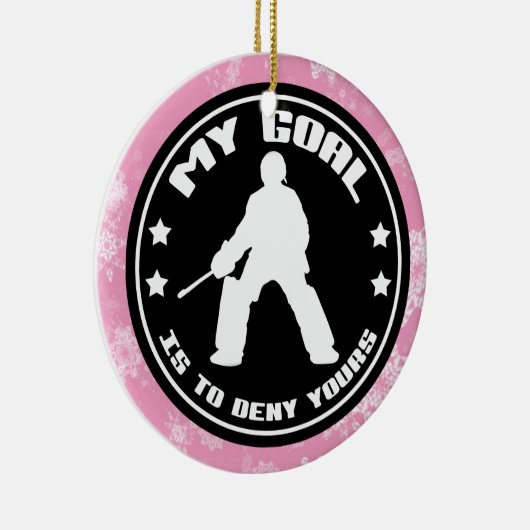 Field Hockey-kerstdecoratie, Hockey Goalie Keramisch Ornament (Rechts)