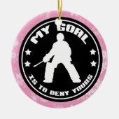 Field Hockey-kerstdecoratie, Hockey Goalie Keramisch Ornament (Voorkant)