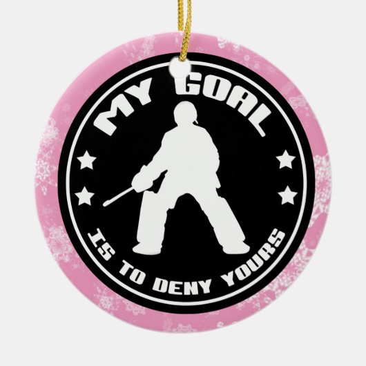 Field Hockey-kerstdecoratie, Hockey Goalie Keramisch Ornament (Voorkant)