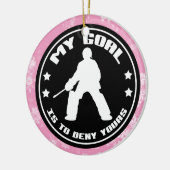 Field Hockey-kerstdecoratie, Hockey Goalie Keramisch Ornament (Links)