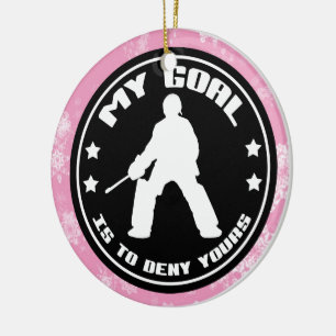 Field Hockey-kerstdecoratie, Hockey Goalie Keramisch Ornament