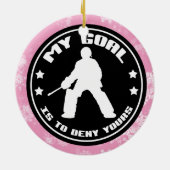 Field Hockey-kerstdecoratie, Hockey Goalie Keramisch Ornament (Achterkant)