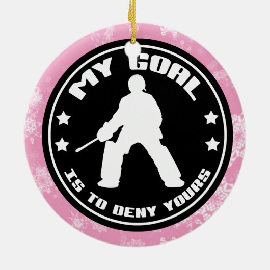 Field Hockey-kerstdecoratie, Hockey Goalie Keramisch Ornament (Achterkant)