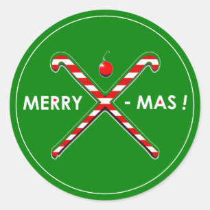 Field Hockey Kerstklassieker Ronde Sticker