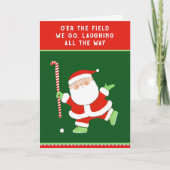 Field Hockey Kerstmis Feestdagen Kaart (Voorkant)