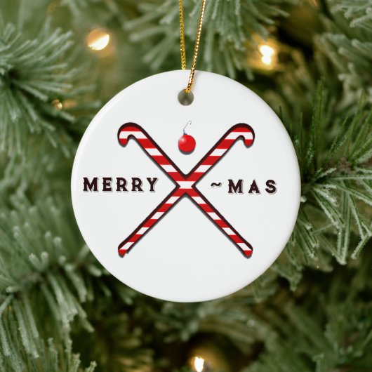 Field Hockey Kerstmis Keramisch Ornament (Boom)