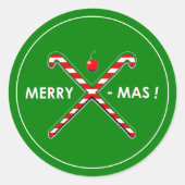 Field Hockey Kerstmis Ronde Sticker (Voorkant)
