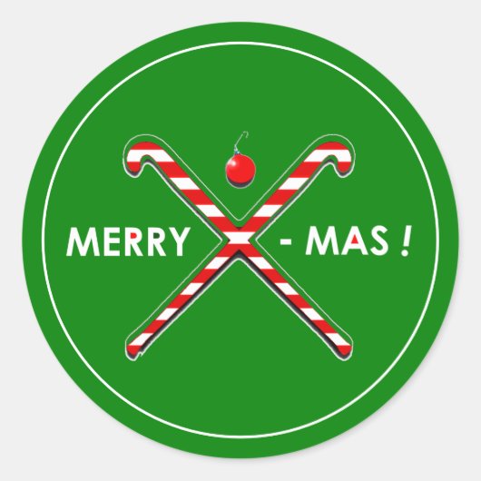 Field Hockey Kerstmis Ronde Sticker (Voorkant)
